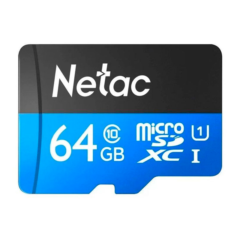 Карта памяти microSDXC UHS-I U1 NETAC P500 64 ГБ, 80 МБ/с, Class 10, NT02P500STN-064G-S