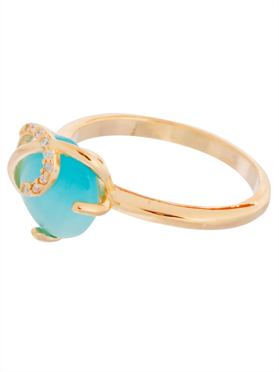 

Кольцо из бижутерного сплава р. 18 Lotus Jewelry 3043R-09CA-b, кошачий глаз/циркон, 3043R-09CA-b
