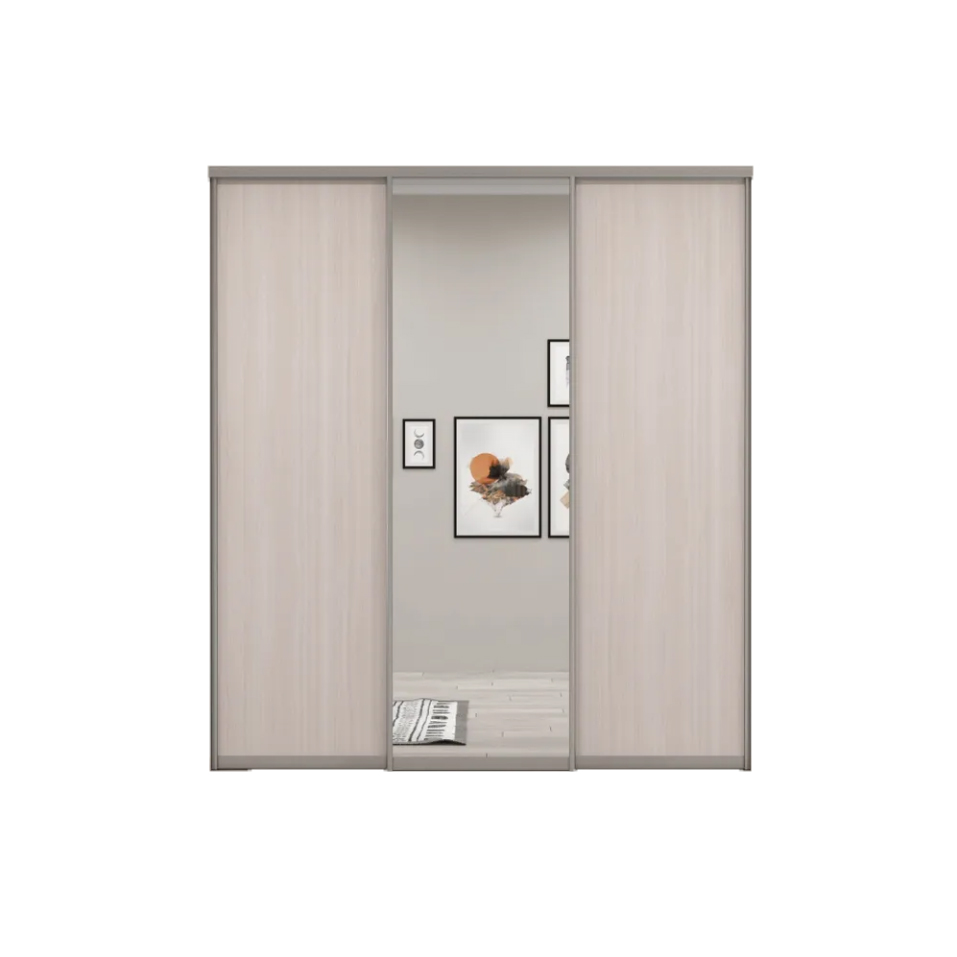 Двери-купе Акцент-Сим Д3 Хром для гардеробной, шкафа, 2206*2400 мм, 3 шт