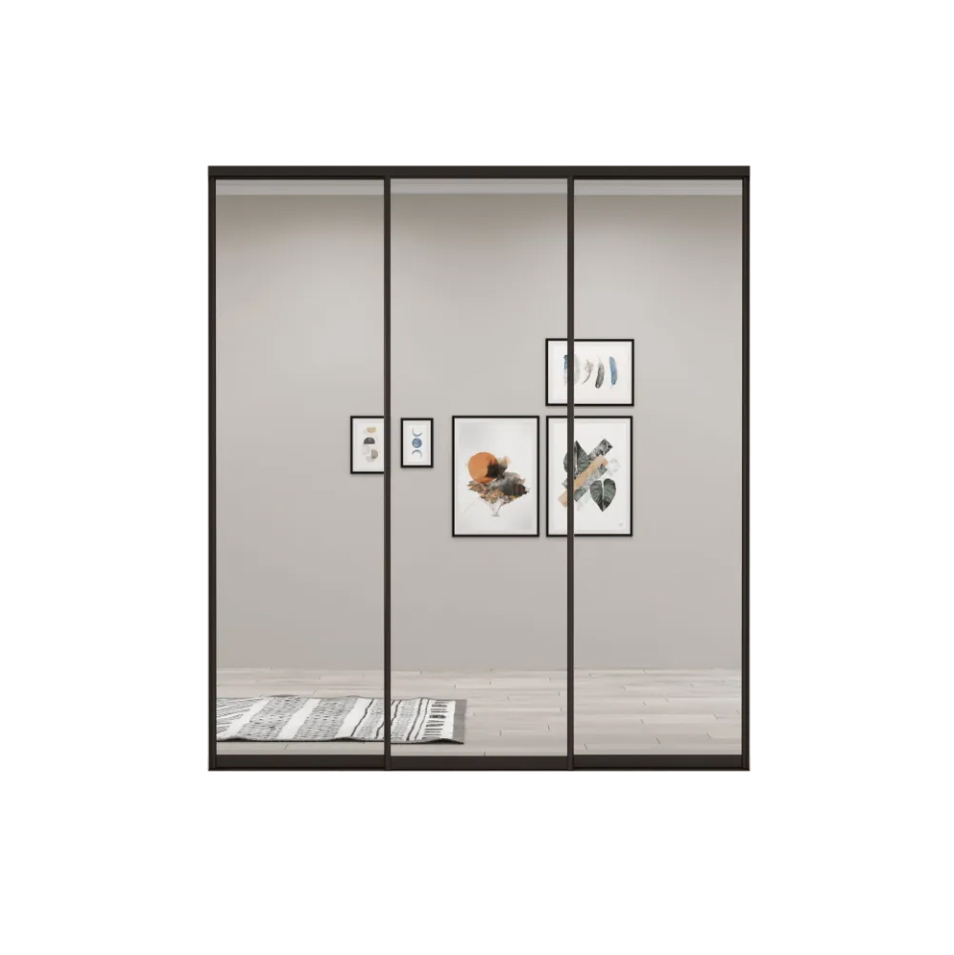 Двери-купе Акцент-Сим 3 Хром для гардеробной, шкафа, 2206*1800 мм, 3 шт