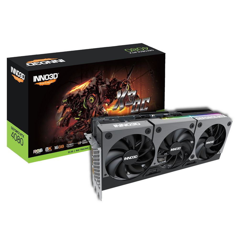 фото Видеокарта inno3d nvidia geforce rtx 4080 (x3 oc n40803-166xx-187049n)