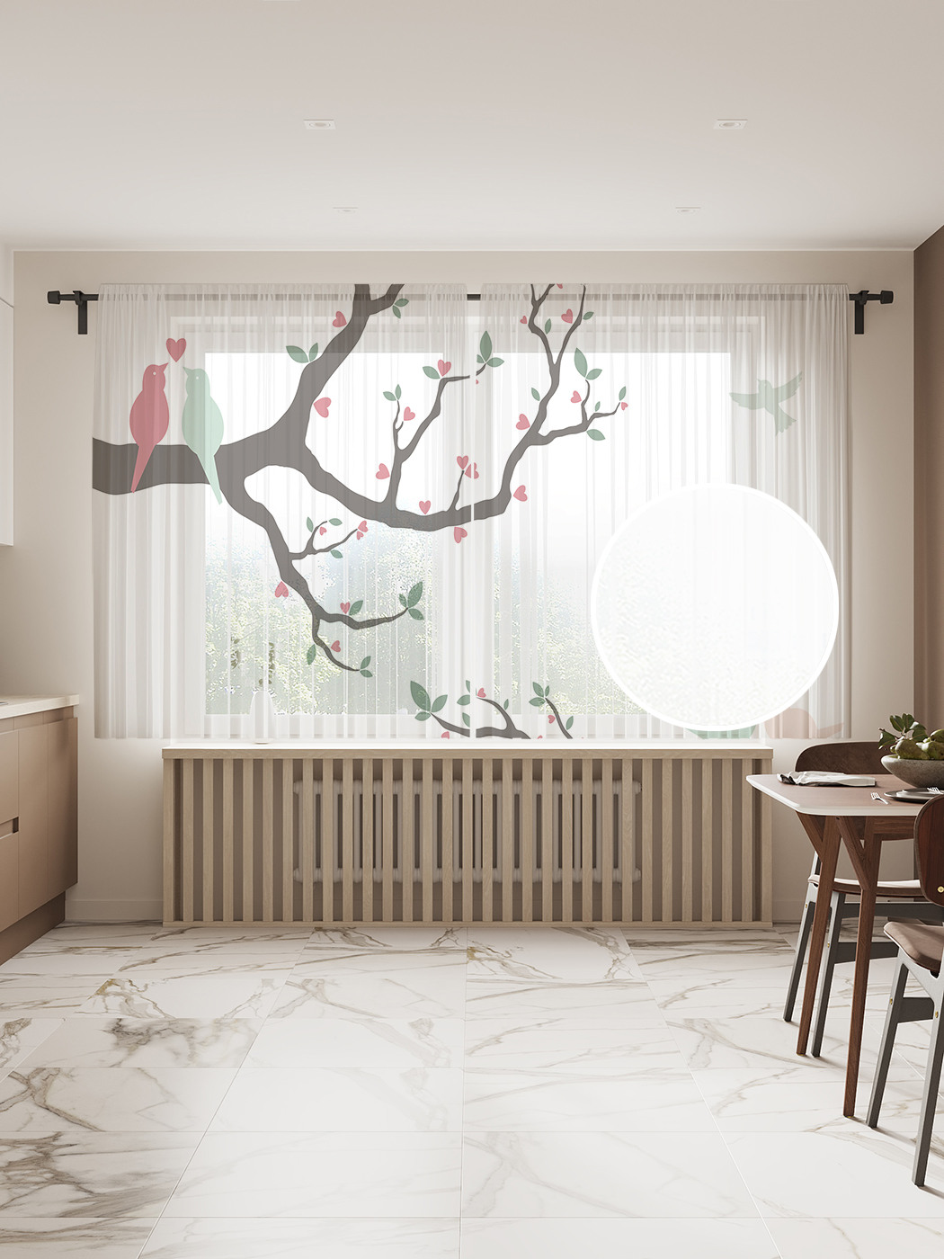 

Фототюль JoyArty "Влюбленная природа" 145x180см (2 полотна со шторной лентой + 50 крючков), Влюбленная природа