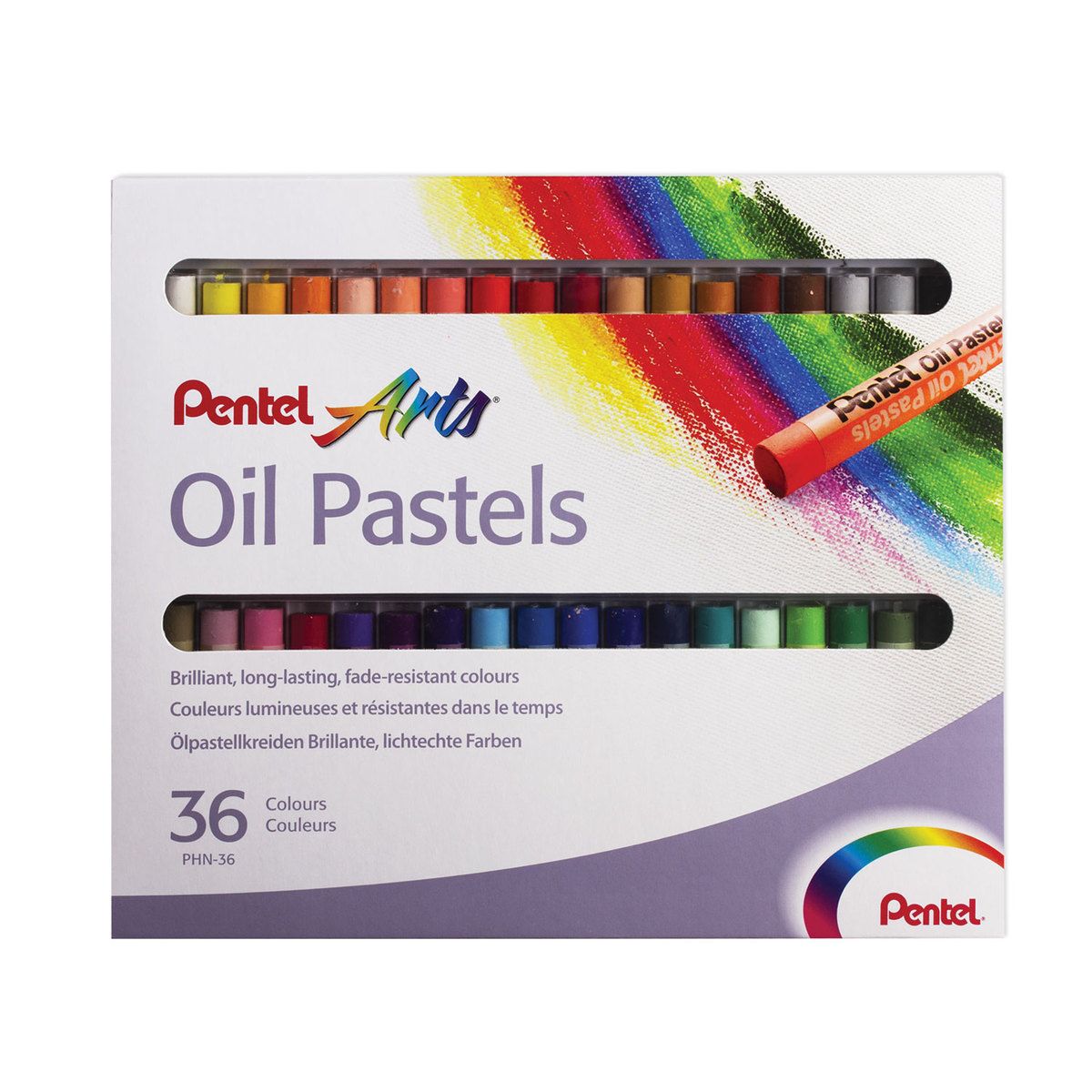 Пастель Pentel Oil Pastels, круглое сечение, 36 цветов