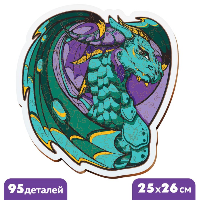 

Пазл деревянный фигурный «Дракон», в раме