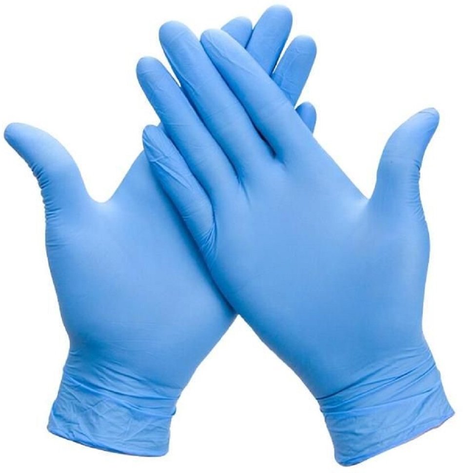 Перчатки одноразовые Safe Area, нитриловые, неопудренные, голубые, 100 шт, 50 пар, XS