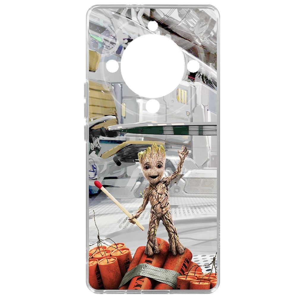 

Чехол-накладка Krutoff Clear Case Стражи Галактики. Малыш Грут для Honor X9a, Прозрачный