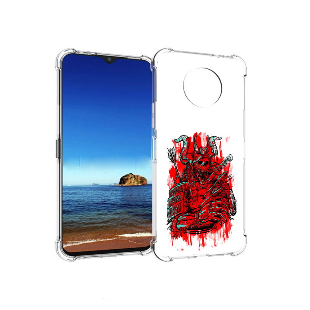 

Чехол MyPads Tocco для Nokia G50 красный скелет воин (PT227056.116.413), Прозрачный, Tocco