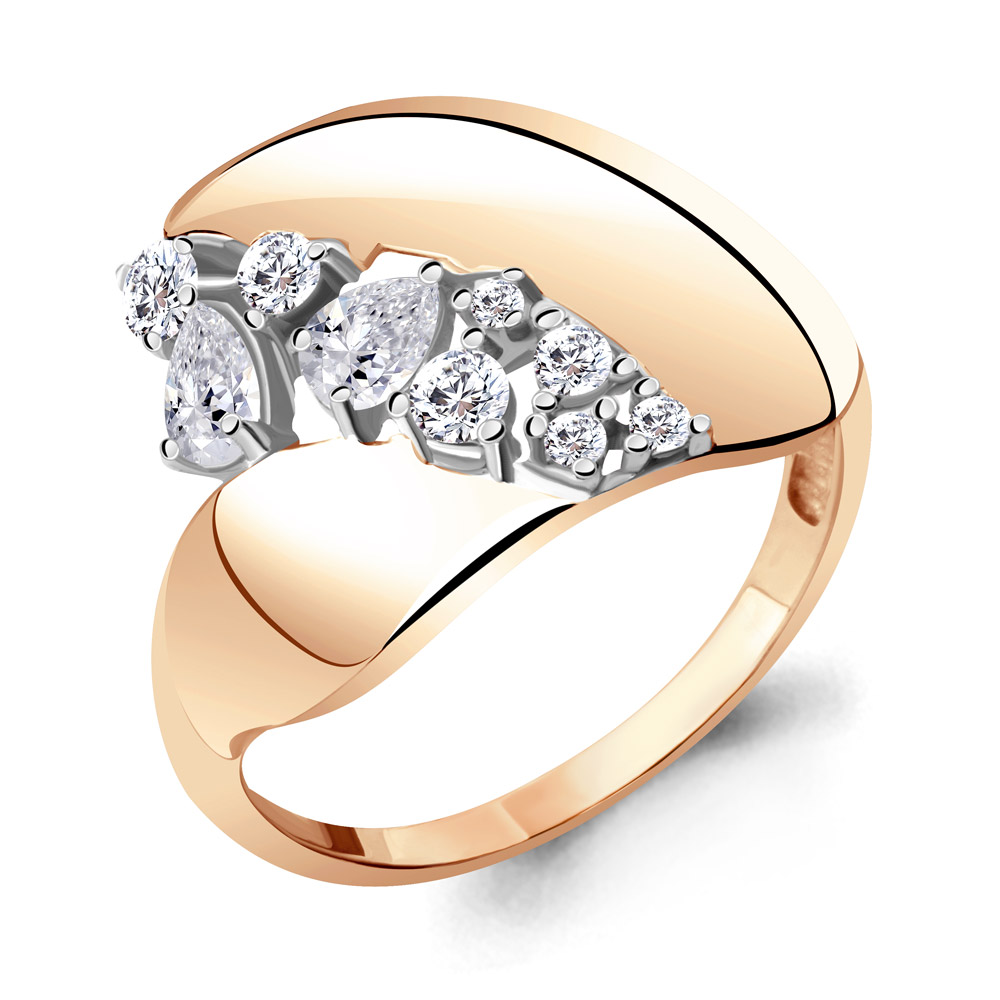 

Кольцо из серебра с фианитом р. 19 Aquamarine 64784А_925_з, 64784А_925_з