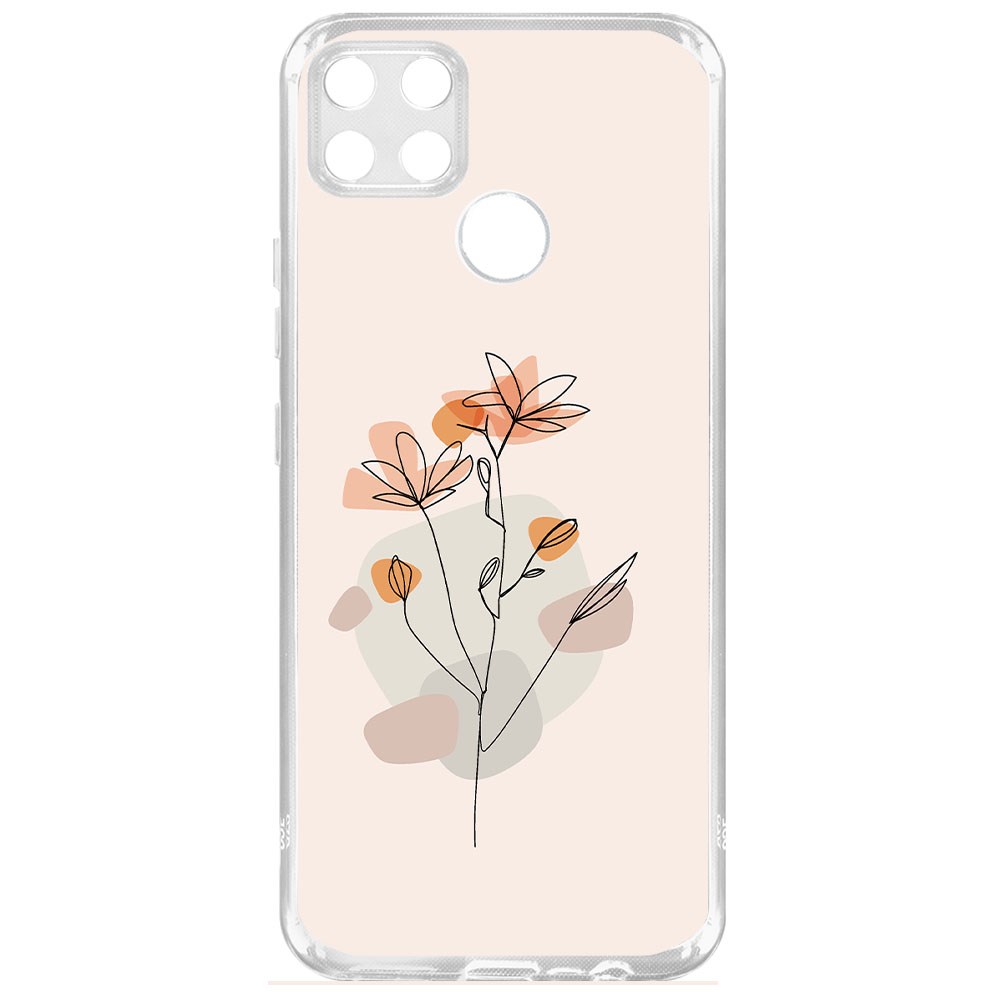 

Чехол-накладка Krutoff Clear Case Ромашки для Realme C25, Прозрачный