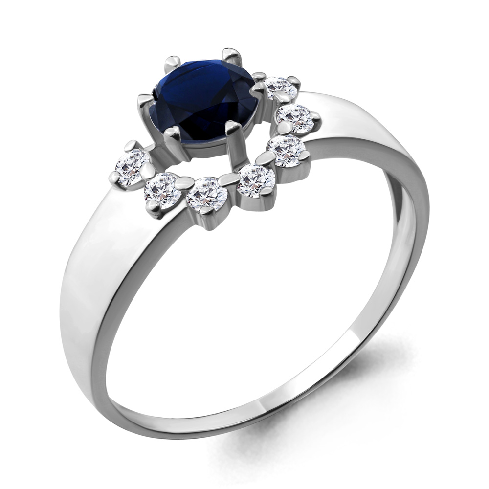 

Кольцо из серебра с сапфиром р. 18,5 Aquamarine 64814Б_925_р, 64814Б_925_р