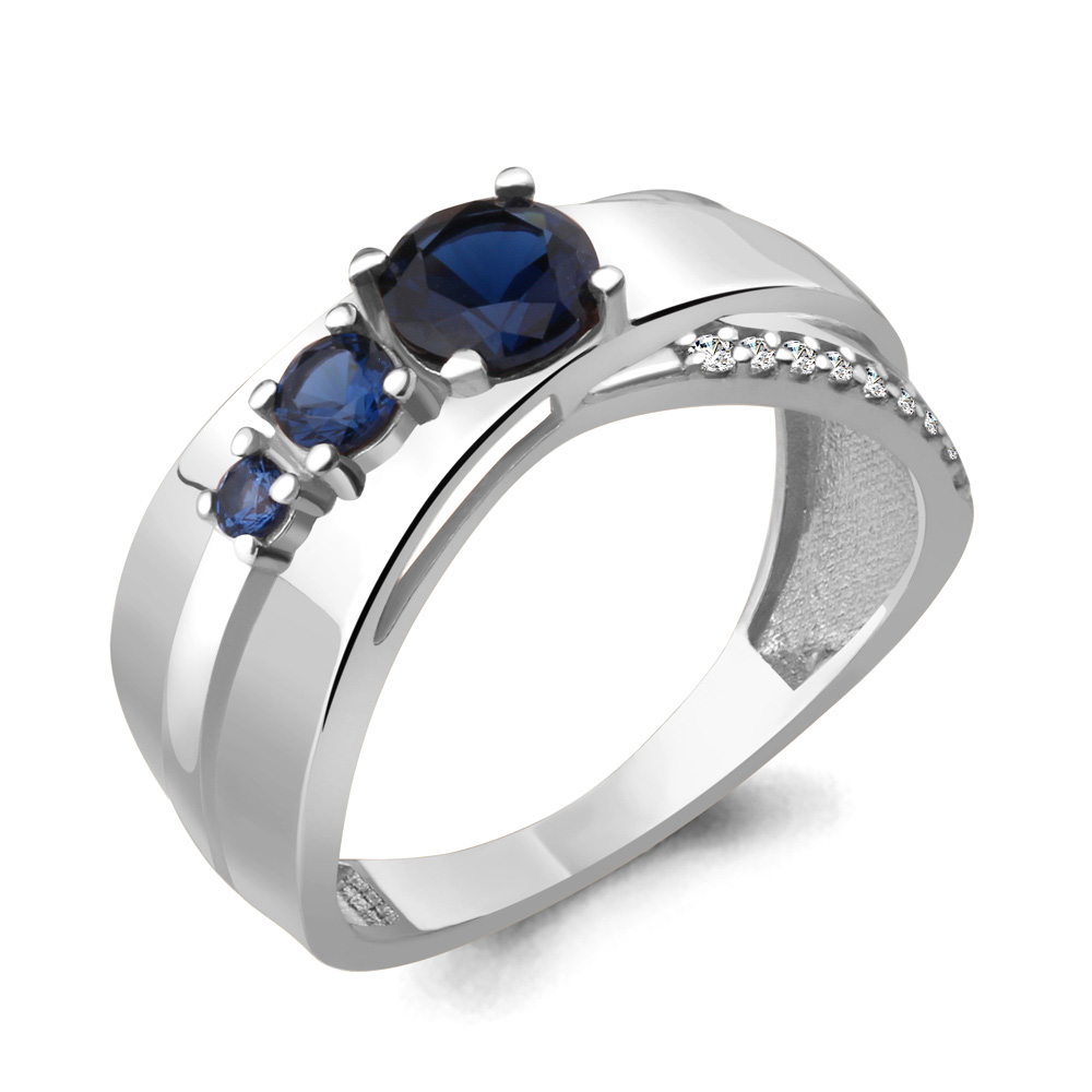 

Кольцо из серебра с сапфиром р. 19,5 Aquamarine 64817Б_925_р, 64817Б_925_р