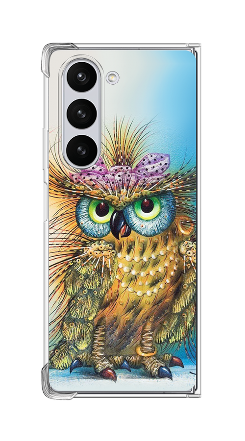 

Чехол на Samsung Galaxy Z Fold 6 "Модная сова", Коричневый;голубой, 2109850-1