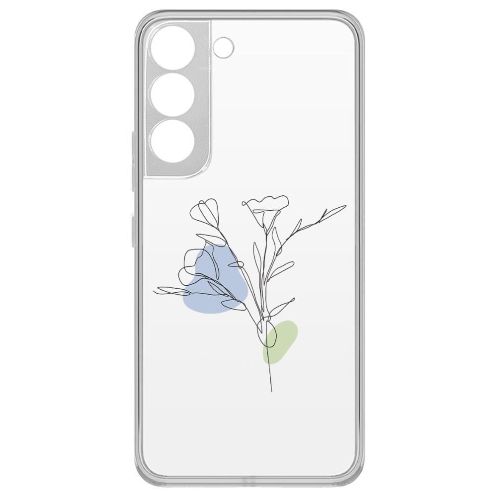 

Чехол-накладка Krutoff Clear Case Эустома для Samsung Galaxy S22, Прозрачный