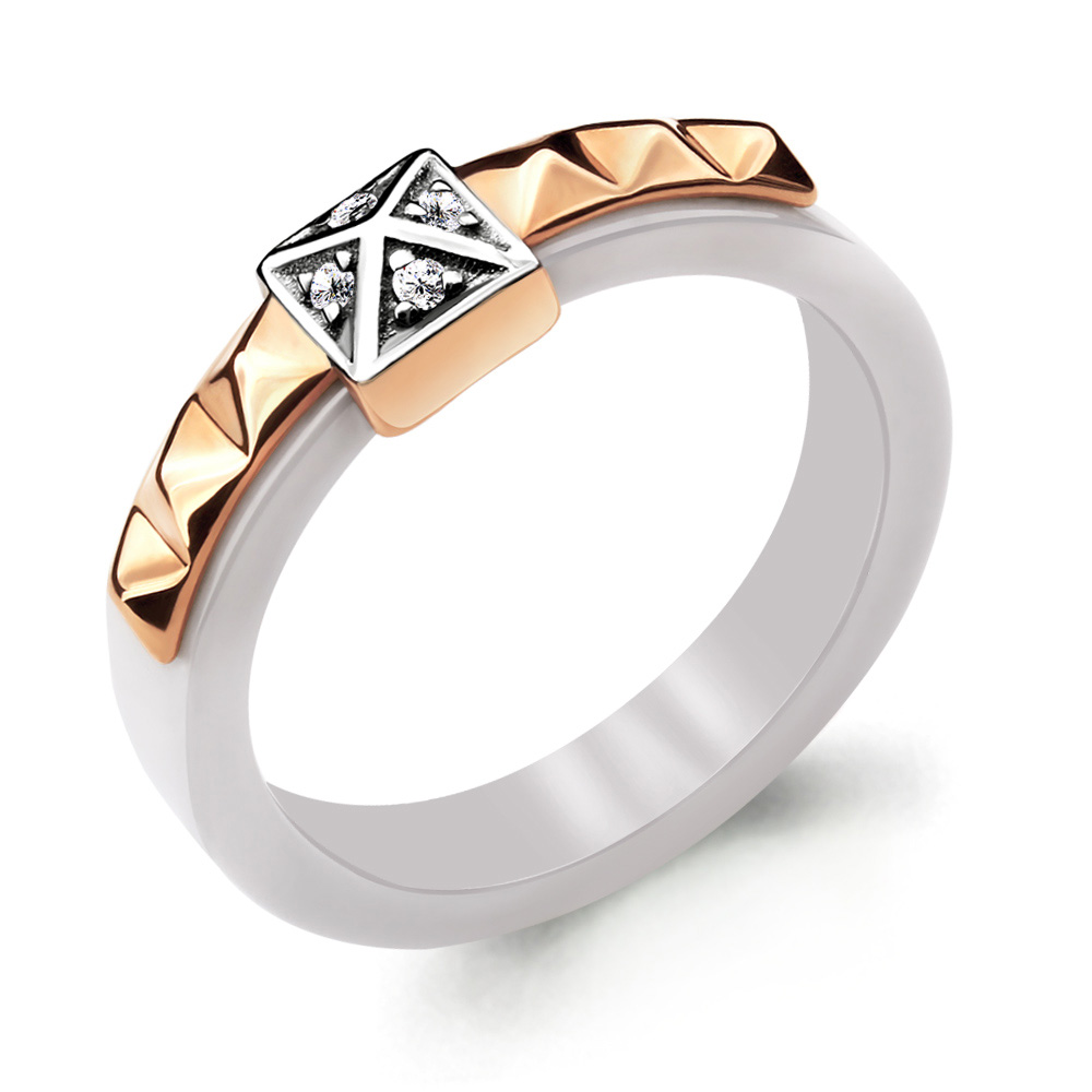 

Кольцо из красного золота с керамикой р. 16,5 Aquamarine 64905_585_кз, 64905_585_кз