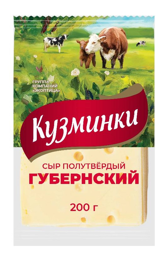 

Сыр твердый Кузминки-Молоко Губернский 45% 200 г