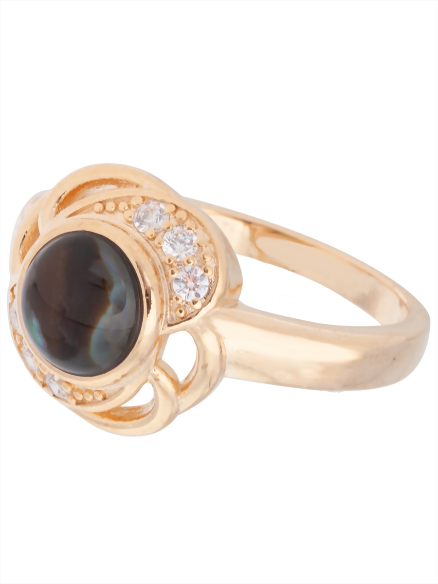 

Кольцо из бижутерного сплава р. 17 Lotus Jewelry 3037R-21AS, раковина/циркон, 3037R-21AS