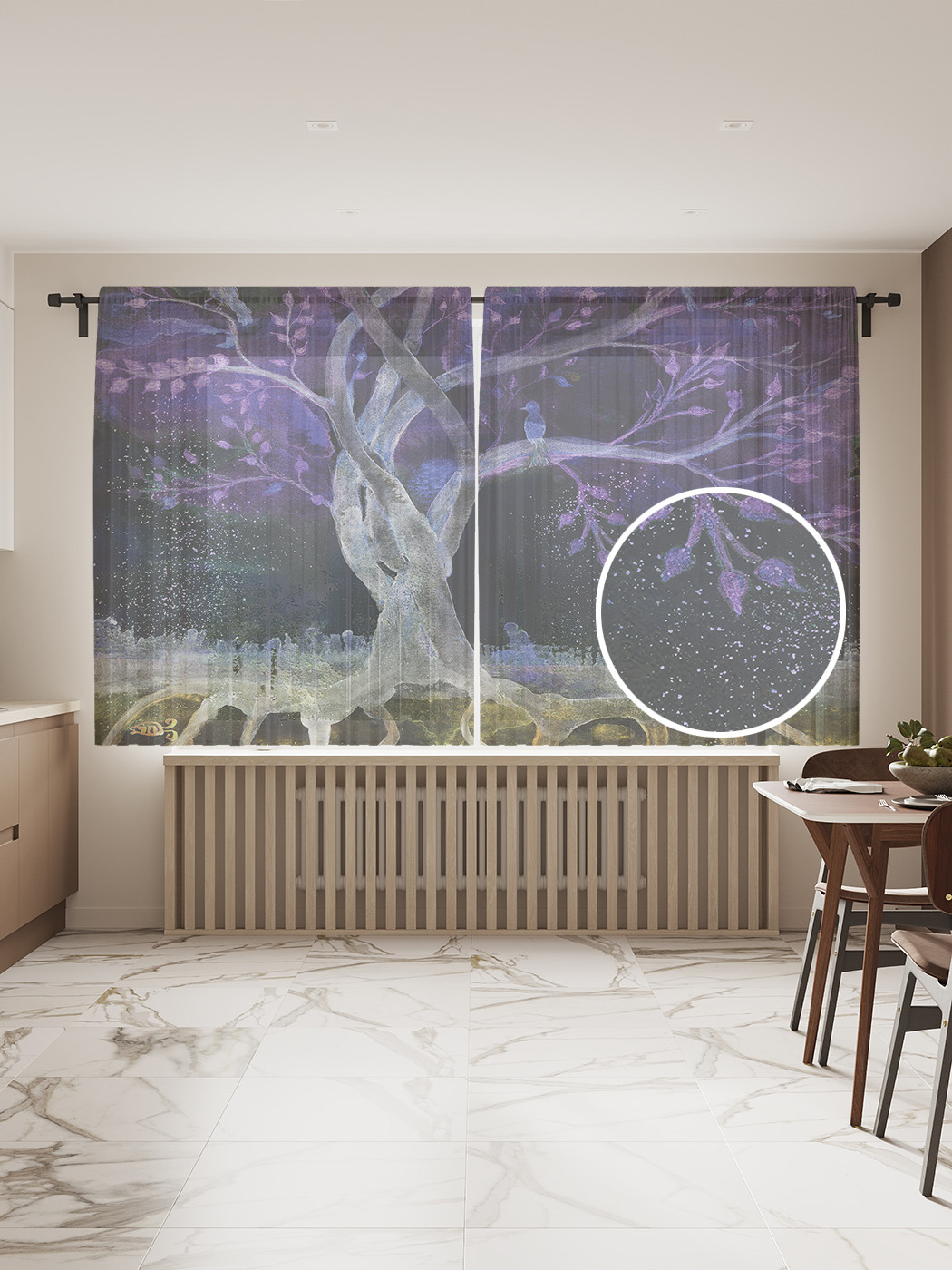 

Фототюль JoyArty "Заколдованное дерево в озере" 145x180см, 2 полотна, лента, 50 крючков, Заколдованное дерево в озере