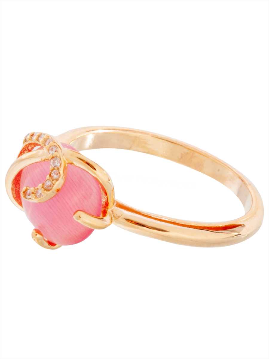 

Кольцо из бижутерного сплава р. 16 Lotus Jewelry 3043R-09CA-p, кошачий глаз/циркон, 3043R-09CA-p