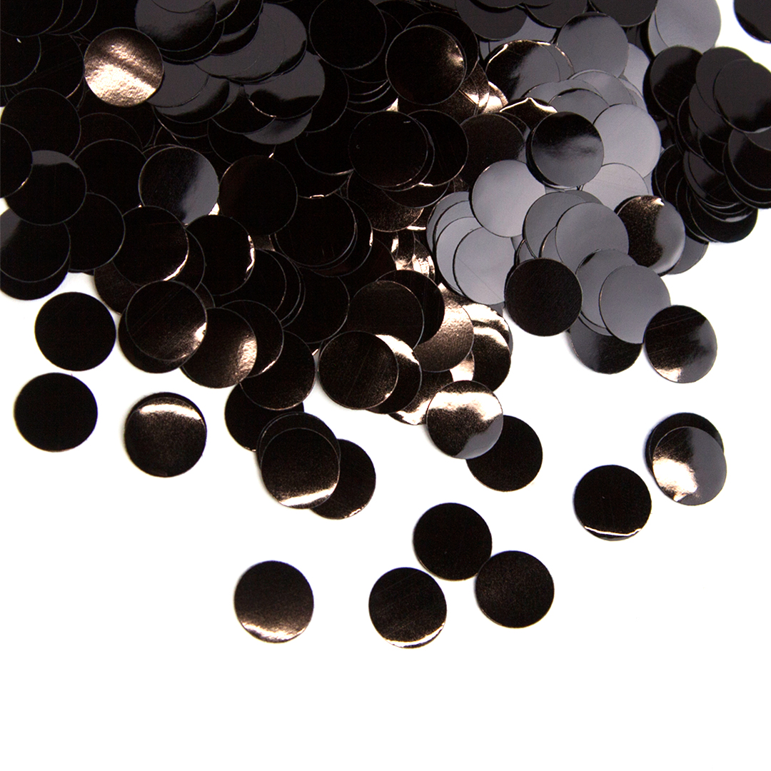 Конфетти фольга Волна веселья Круг Черный 1 см, 50 г