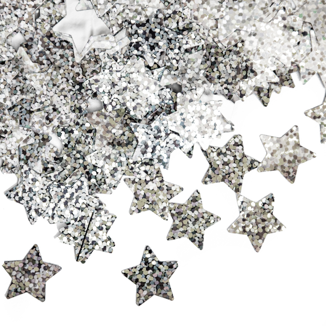 Конфетти фольга Волна веселья Звезда Серебро 1 см, 50 г