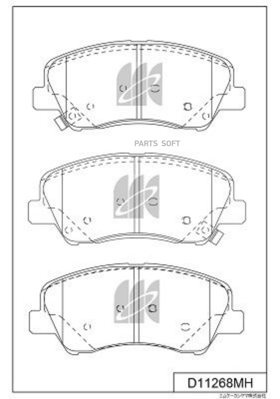 

D11268MH_колодки дисковые передние с антискрип. пластинами Hyundai Solaris all 11>