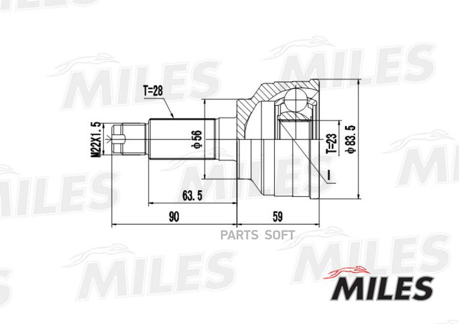 

Шрус Mazda 626 1.8/2.0 92-02 Нар. Miles арт. GA20227