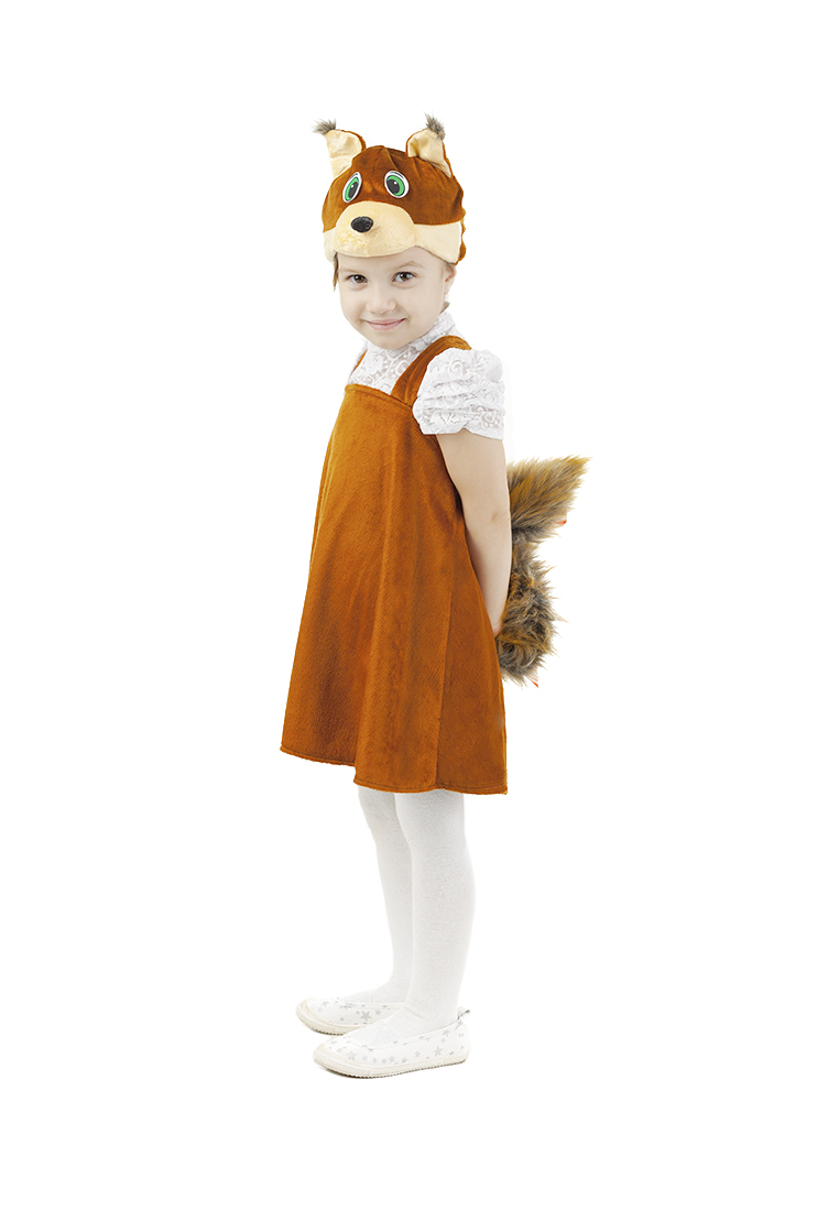 фото Карнавальный костюм пуговка белка кнопочка цв. коричневый р. 110 batik