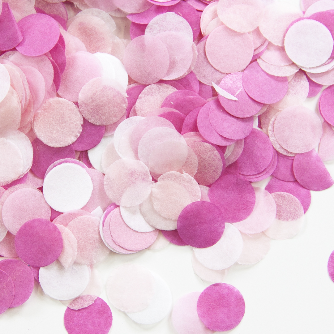 Конфетти тишью Волна веселья Круг Розовый микс 1 см, 50 г