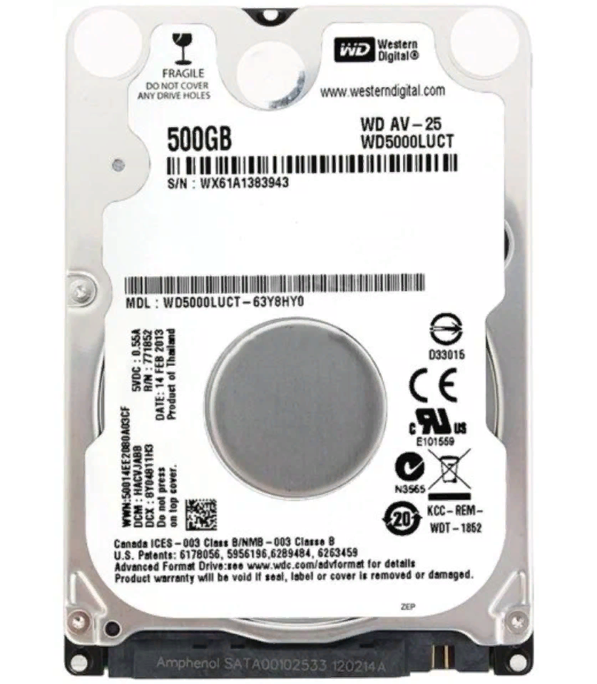 

Жесткий Диск Western Digital WD5000LUCT 500Gb SATAII 2,5" HDD, WD5000LUCT