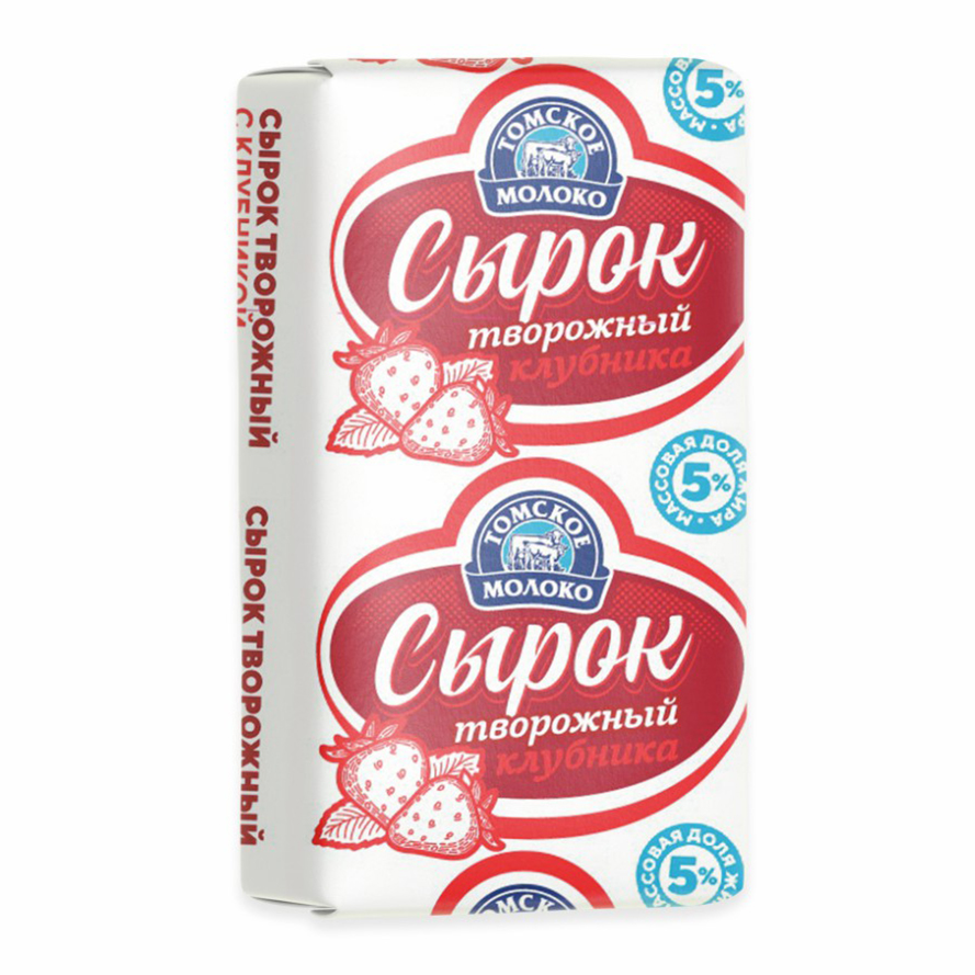 

Сырок творожный Томское Молоко с клубникой 5% 90 г