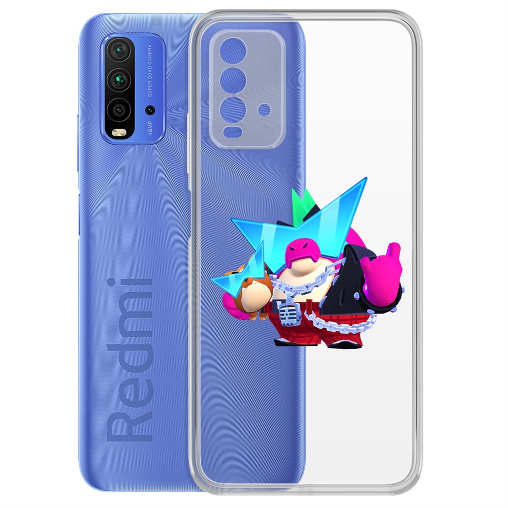 

Чехол-накладка Krutoff Clear Case Brawl Stars-Плохиш Базз для Xiaomi Redmi 9T, Прозрачный