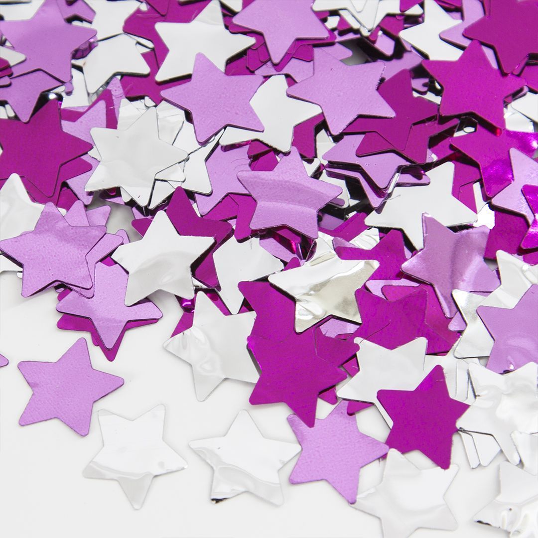 Конфетти фольга Волна веселья Звезда Розовый микс 1 см, 50 г