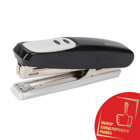 

Степлер №10 Brauberg Germanium, до 12 листов, с антистеплером, черный, 226572, 2 шт