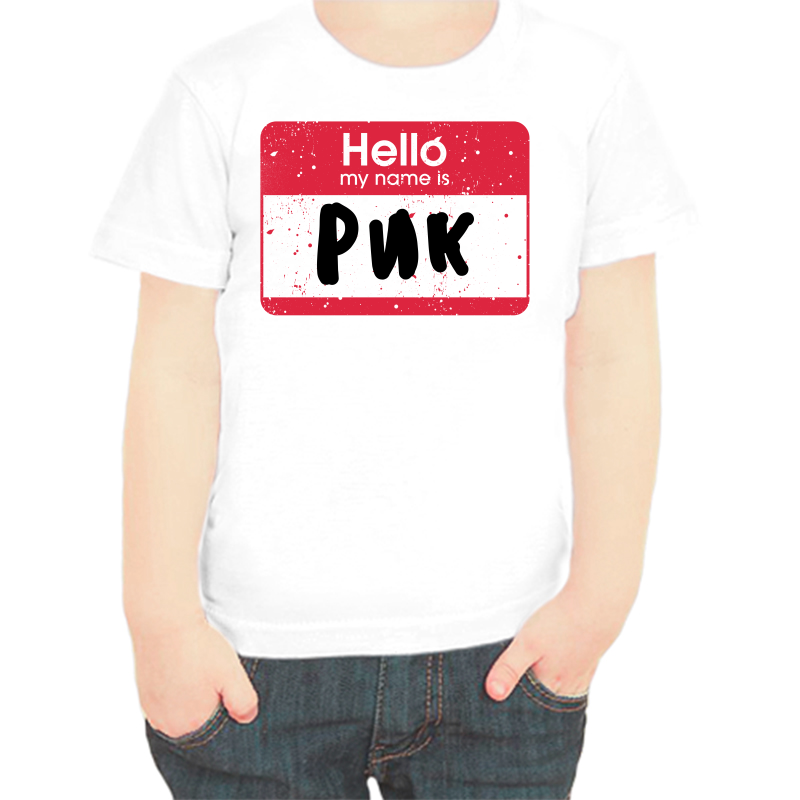 

Футболка мальчику белая 36 р-р hello рик, Белый, fdm_hello_rik