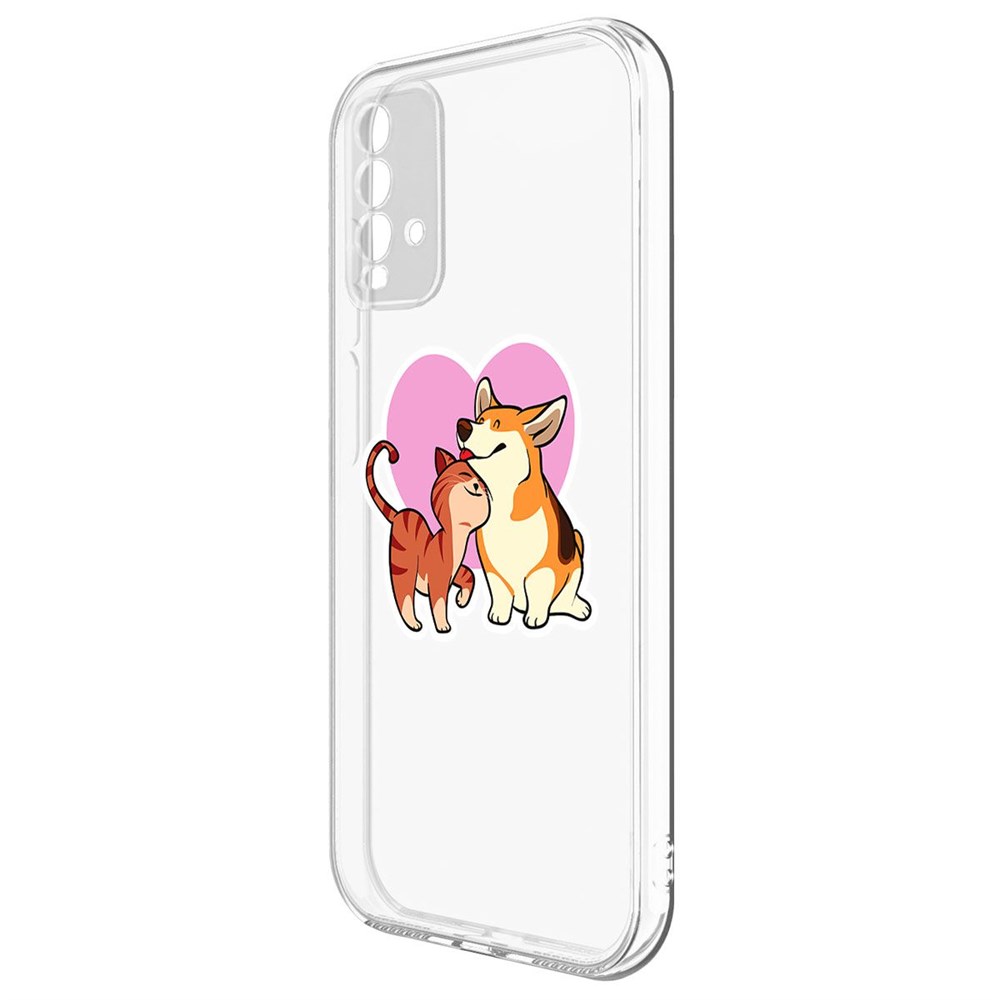 

Чехол-накладка Krutoff Clear Case Любовь противоположностей для Xiaomi Redmi 9T, Прозрачный