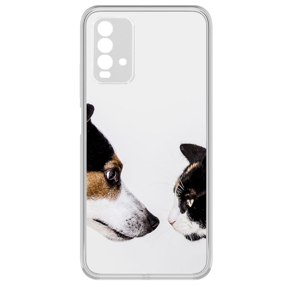 

Чехол-накладка Krutoff Clear Case Собаки против кошек для Xiaomi Redmi 9T, Прозрачный