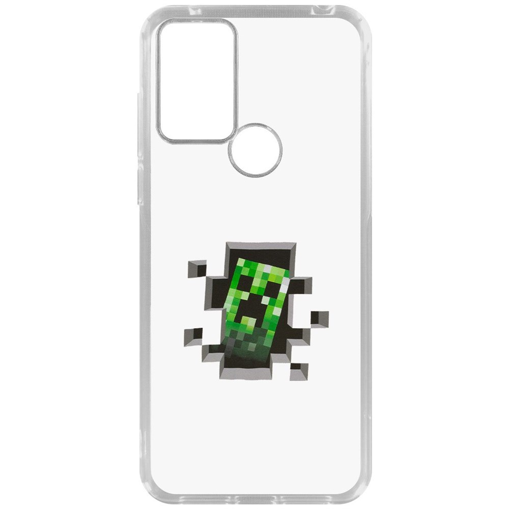 

Чехол-накладка Krutoff Clear Case Minecraft-Крипер для TCL 30E, Прозрачный