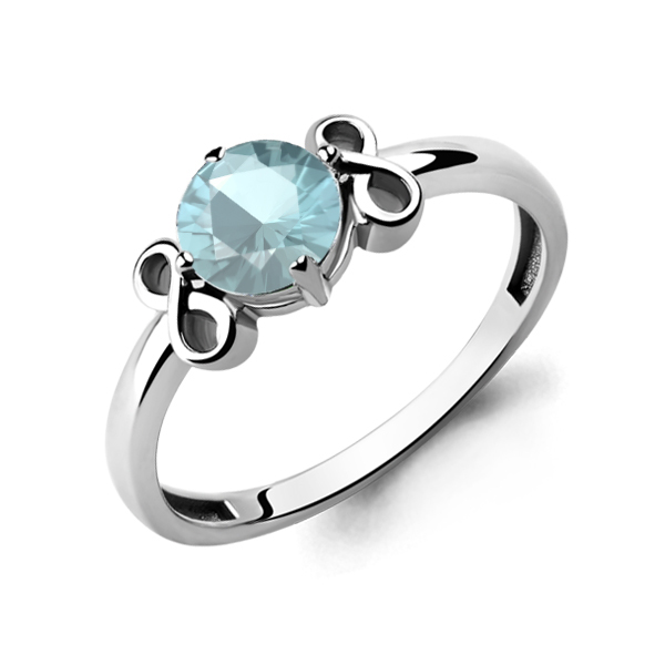 фото Кольцо из серебра со стеклом р. 16 aquamarine 64948101н_925_р