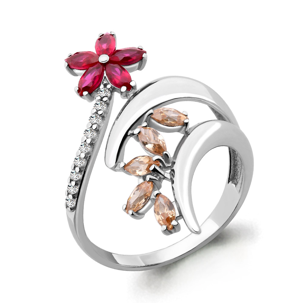 

Кольцо из серебра с фианитом р. 18,5 Aquamarine 64975Е_925_р, 64975Е_925_р