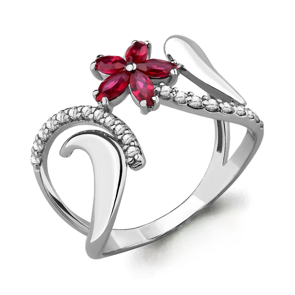 

Кольцо из серебра с фианитом р. 19 Aquamarine 64980В_925_р, 64980В_925_р