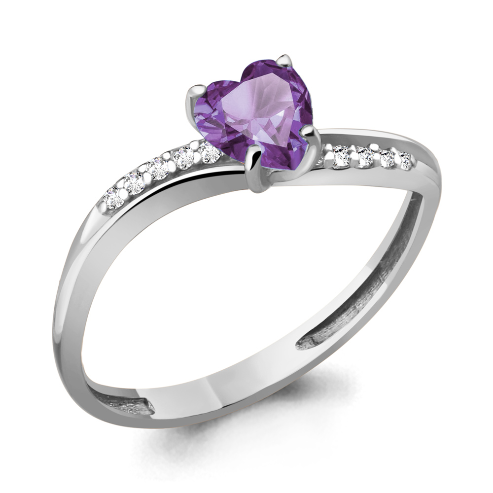 фото Кольцо из серебра с аметистом р. 19,5 aquamarine 6506904а_925_р