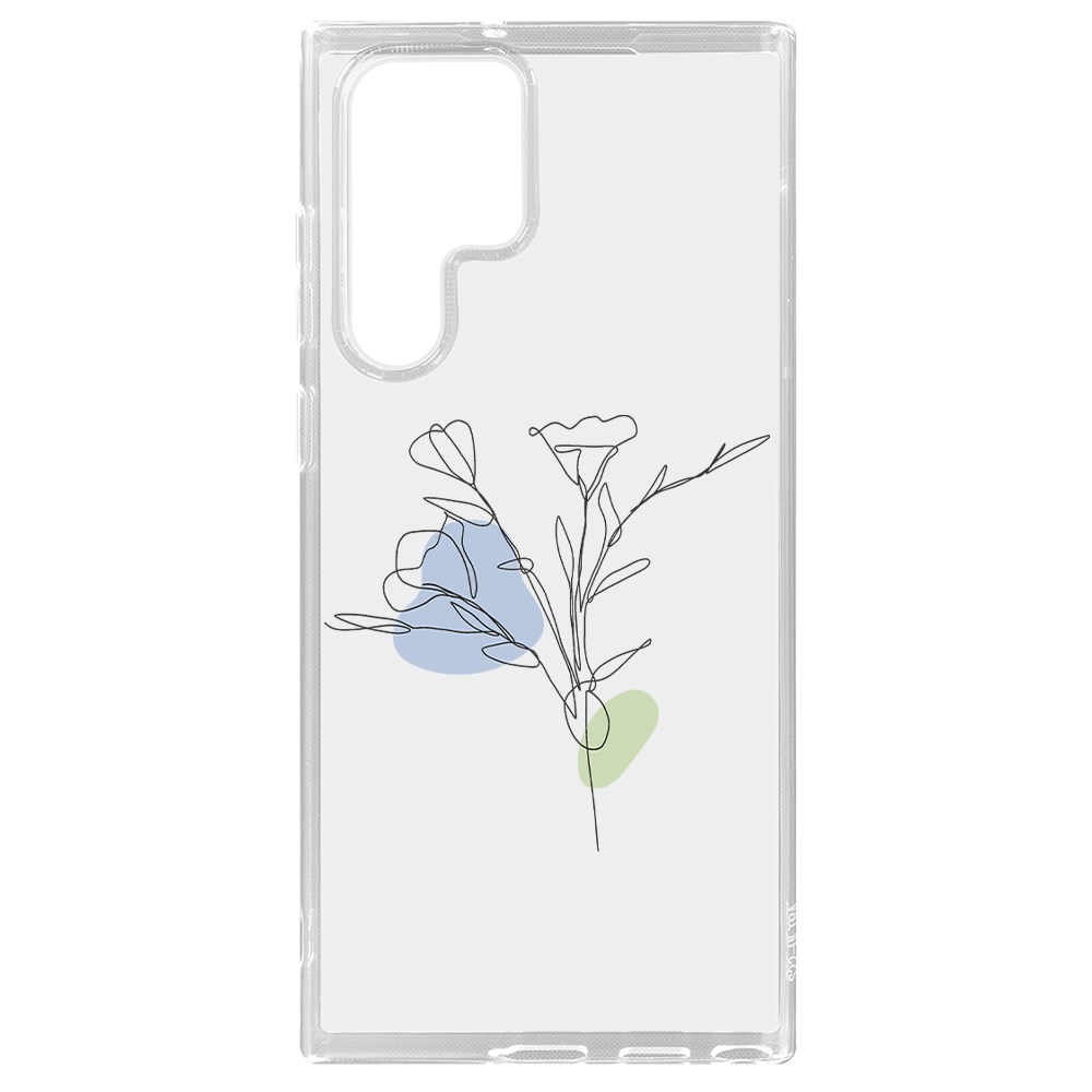 Чехол-накладка Krutoff Clear Case Эустома для Samsung Galaxy S22 Ultra (S908)