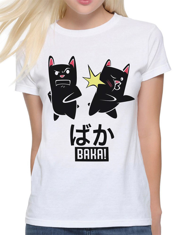 

Футболка женская DreamShirts Studio Дурак! / Бака! / Аниме белая 2XL, Белый, Дурак! / Бака! / Аниме