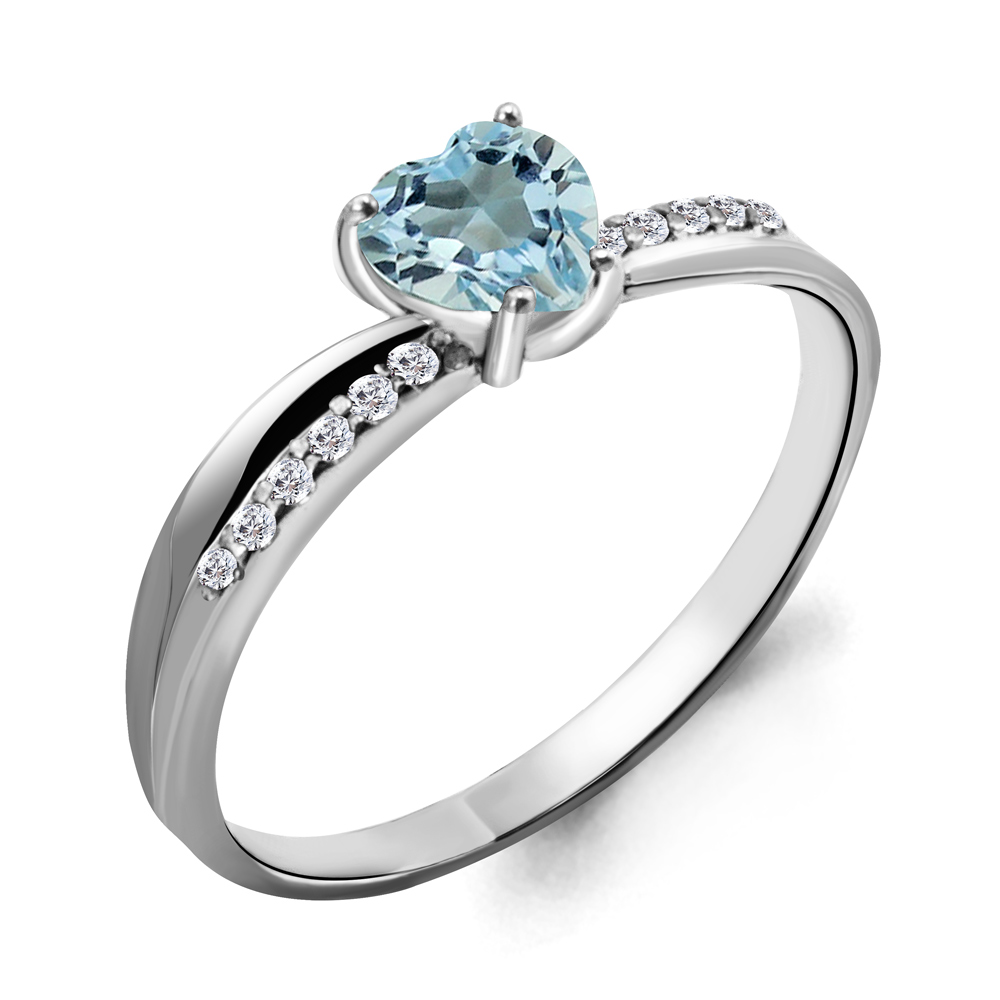 

Кольцо из серебра с топазом р. 17 Aquamarine 6507102А_925_р, 6507102А_925_р