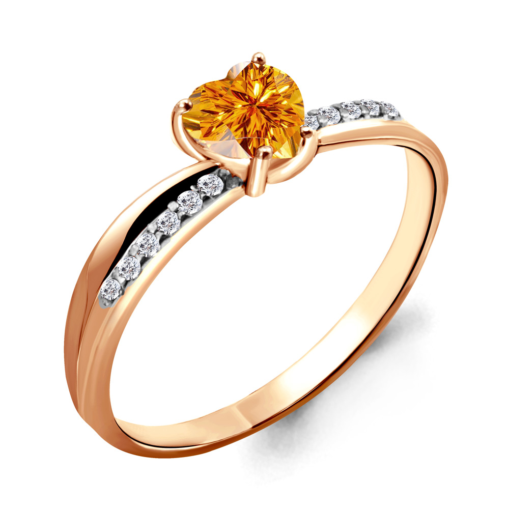

Кольцо из серебра с цитрином р. , Aquamarine 6507106А_925_з, 6507106А_925_з