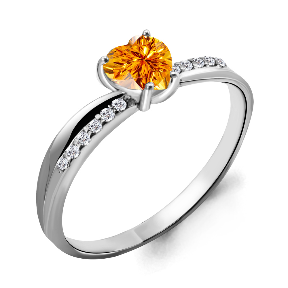 

Кольцо из серебра с цитрином р. 17,5 Aquamarine 6507106А_925_р, 6507106А_925_р