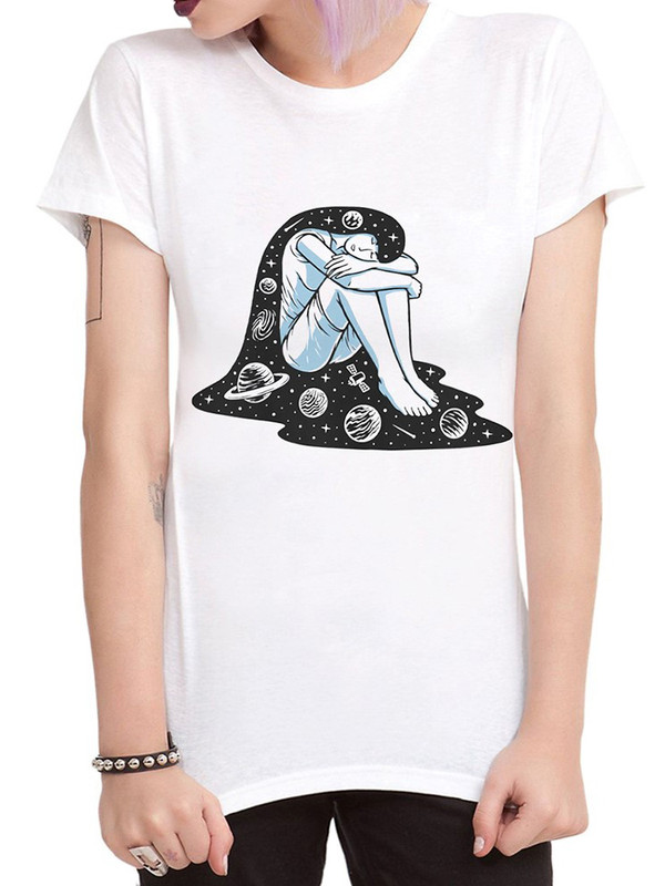 

Футболка женская DreamShirts Studio Девушка и Космос белая XL, Белый, Девушка и Космос