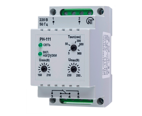 

Реле напряжения РН-111 однофазное регулируемое DIN. 3425600111 Новатек-Электро