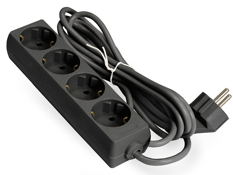 фото Удлинитель exegate ece-4-3b 4 sockets с заземлением 3m black ex285813rus