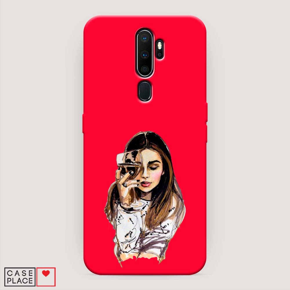 

Чехол Awog на Oppo A5/A9 2020 "Девушка с бокалом", Разноцветный, 251953-1
